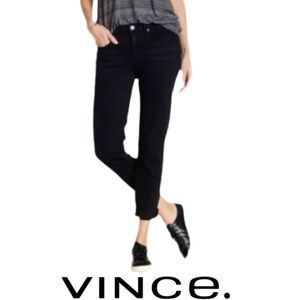 VINCE | Mason Relaxed Rolled Heans Black Denim Pants Trousers Slacks 28